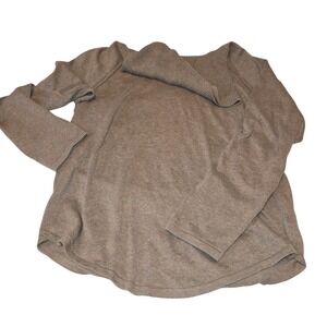 Jeanne Pierre Womens‎ L Cotton Knit Sweater Long Sleeve Taupe